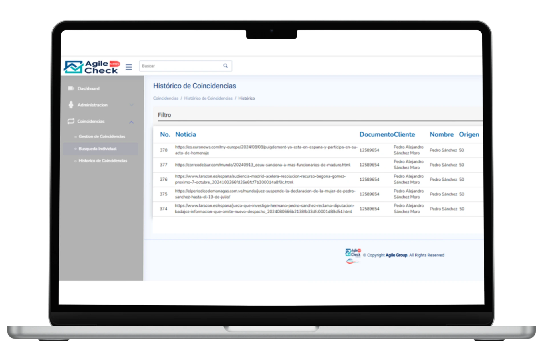 Monitoreo efectivo de las noticias criminis